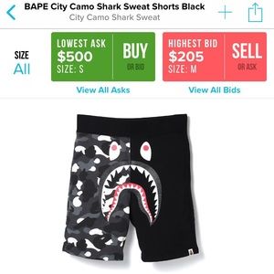 Glow in the dark camp bape shorts